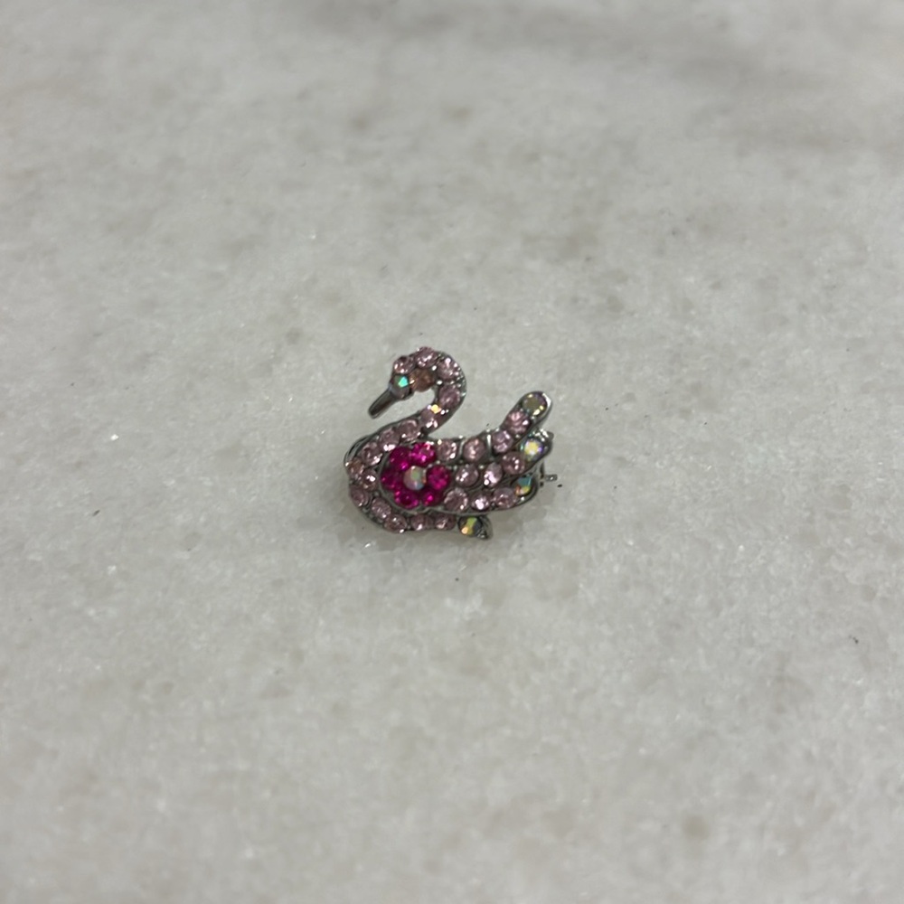 Cute Adorable Mini Swan Rhinestones Hair Clip